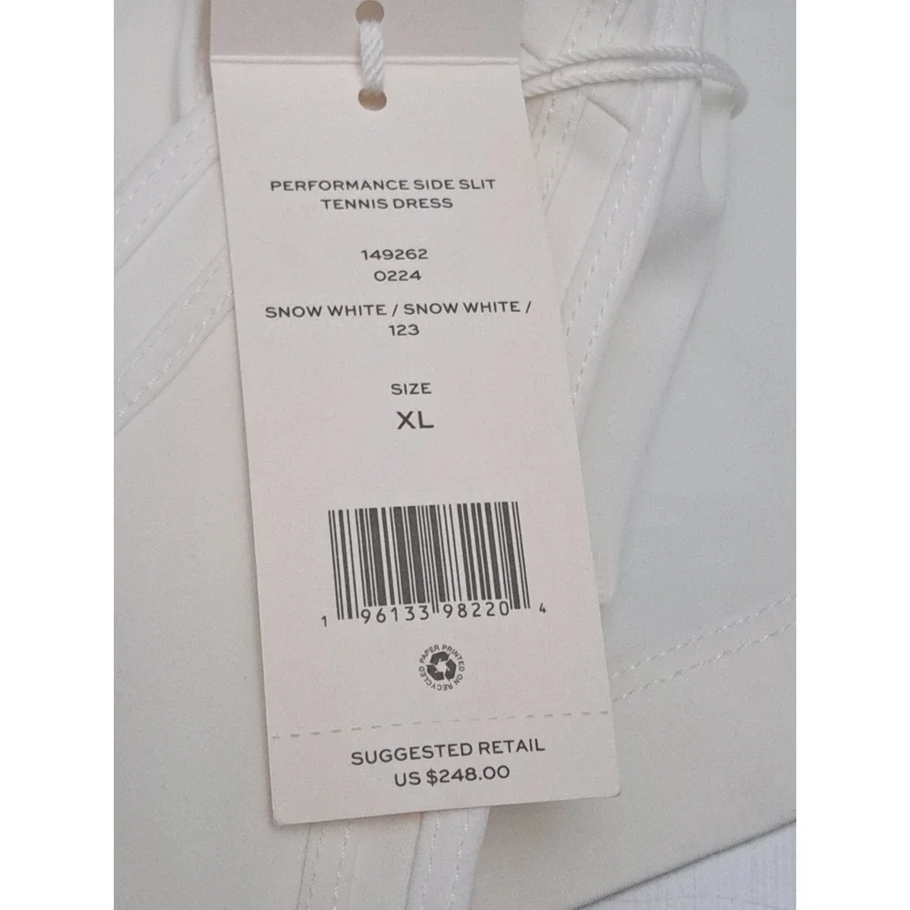 Tory Burch Tennis Dress Size  X-Large Ivory Performance Side Slit Raceback
